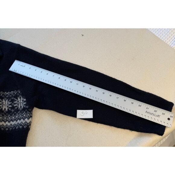 Vintage Cherokee 100% Wool Fair Isle Full Zip Classic Men’s Size XL Dark Navy - Picture 9 of 9